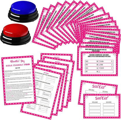 20 Pcs Retirement Friendly Feud Game Set Retirement Party Game Trivia Quiz with 18 Card 2 Buzzer for Adults Family Games Activities Party Supplies, Battery Not Included