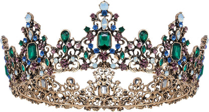 SWEETV Queen Crown for Women - Baroque Wedding Tiaras and Crowns,Jeweled Tiara Crown,Prom Birthday Halloween Hair Accessories