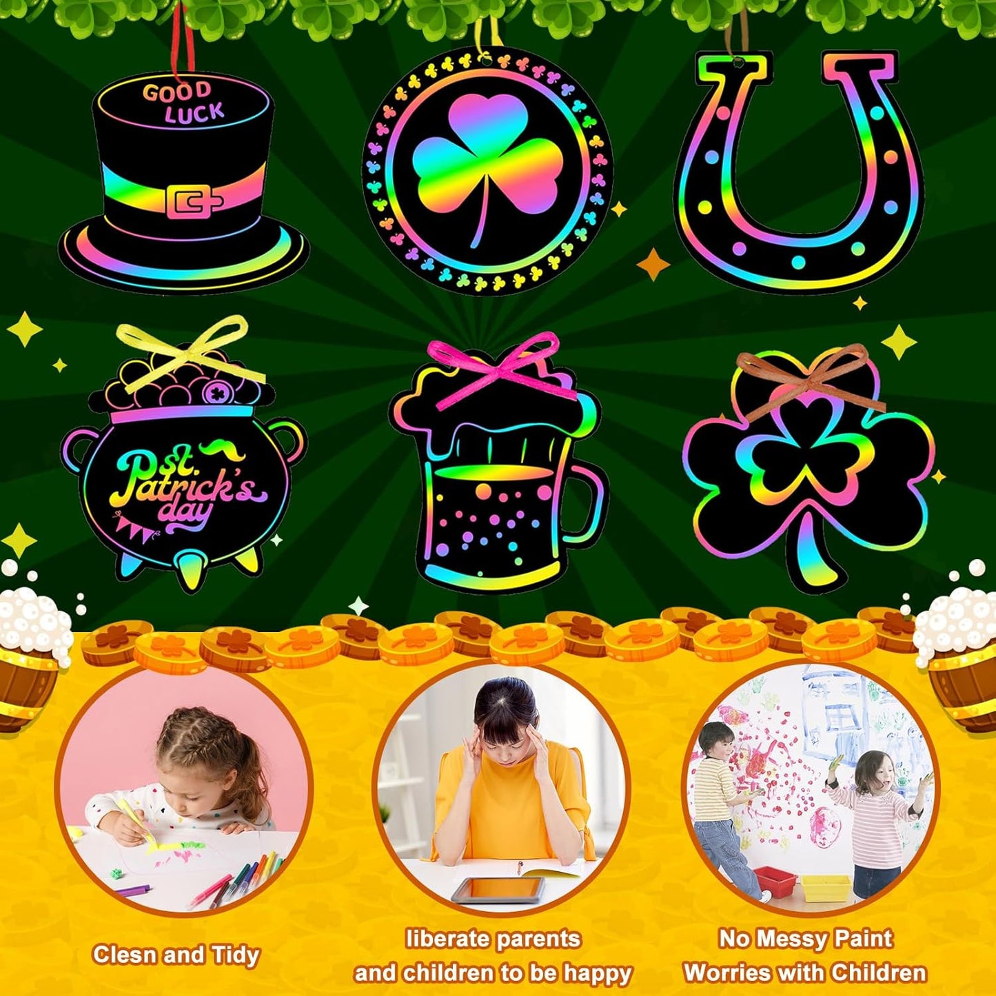 JULMELON 36 PCS Ocean Crafts, Rainbow Scratch Art Under The Sea Party Favors DIY Magic Color Summer Ocean Animals Scratch Cards for Summer Party Favors School Activities