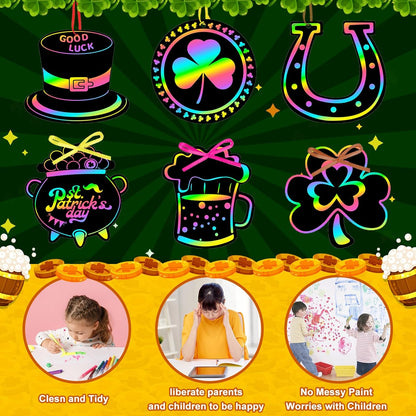 JULMELON 36 PCS Ocean Crafts, Rainbow Scratch Art Under The Sea Party Favors DIY Magic Color Summer Ocean Animals Scratch Cards for Summer Party Favors School Activities