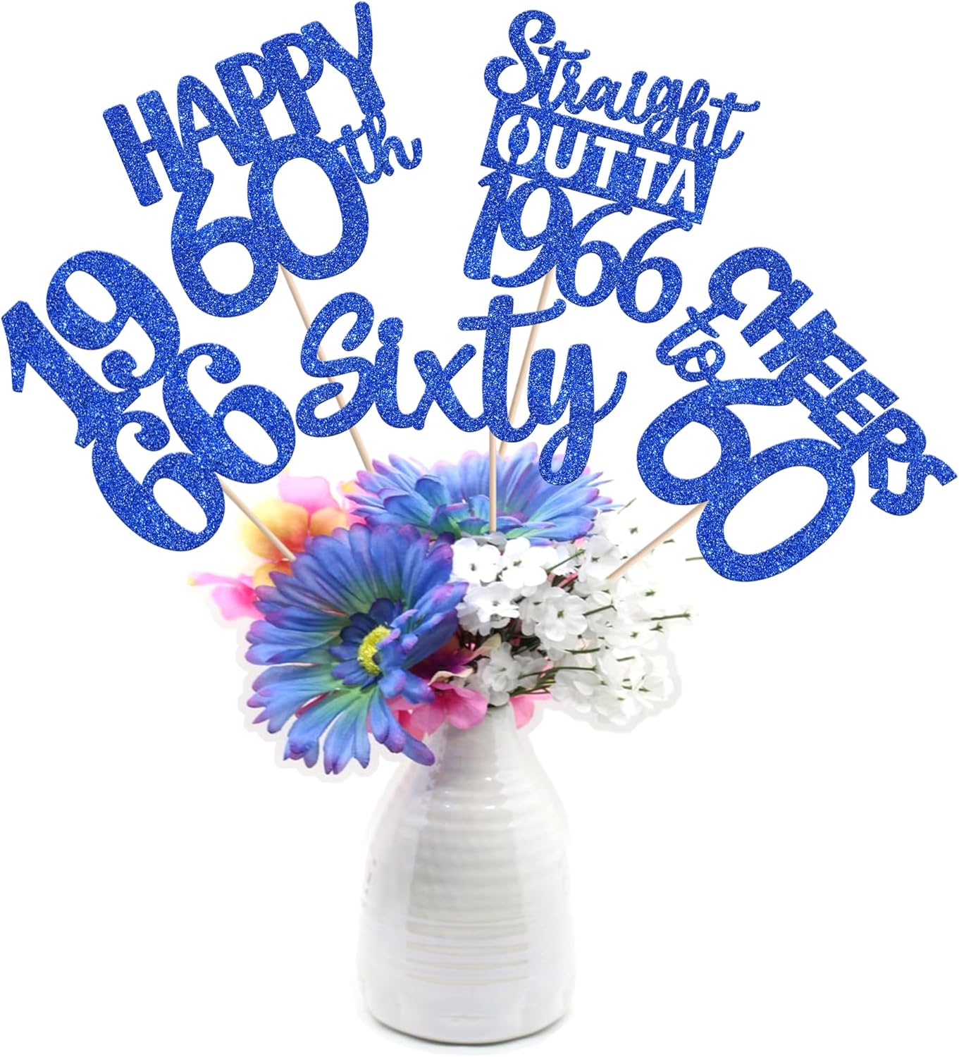 15 PCS 50th Birthday Centerpiece Sticks Fifty Happy 50th Straight Outta 1976 Table Flower Centerpieces Sticks Cheers to 50 Floral Decorations for 50th Birthday Party Centerpieces Supplies Black