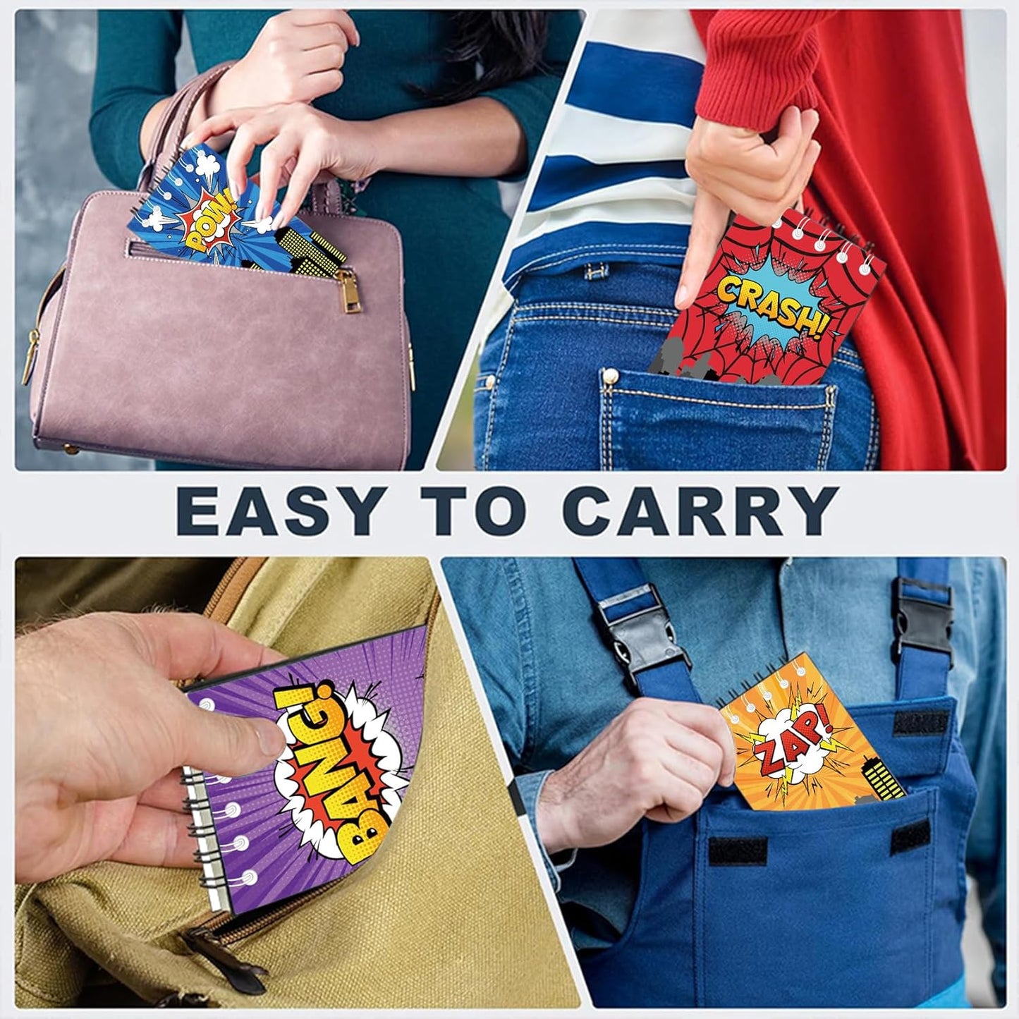 24pcs Hero Theme Mini Notebooks Party Supplies Favors Goodie Bag Stuffers Journal Pocket Notebook Supplies for City HeroTheme Birthday Party 8 Styles