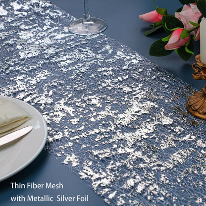 Snowkingdom 2 Pieces Gold Table Runner, Sequin Glitter Foil Metallic Thin Mesh Runner Roll 11"x108", Gold Table Decorations for Event Party, Wedding, Birthday Party, Christmas