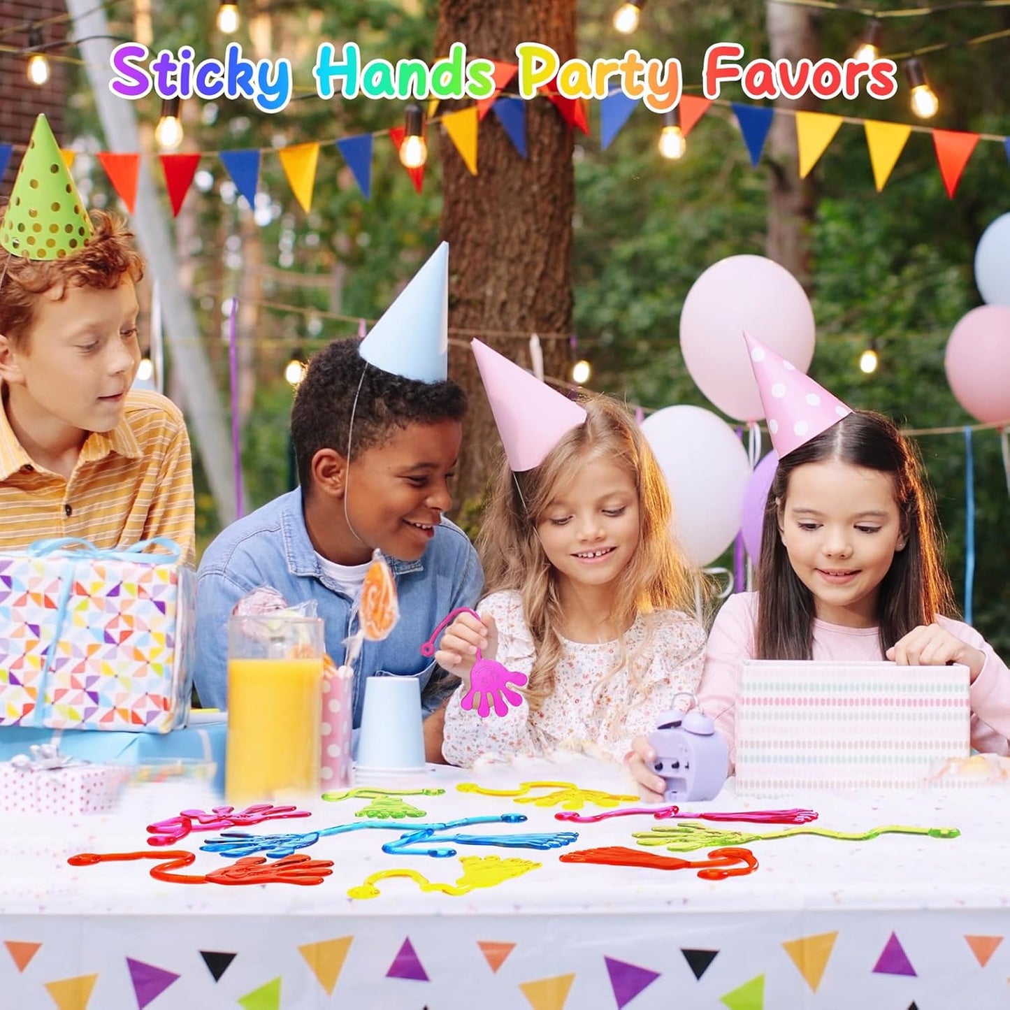 PICcircuit Sticky Hands Bulk 30 PCS Party Favors for Kids 4-8,8-12 Year Stretchy Sticky Hand Feet Goodie Bags Stuffers for Kids Classroom Prizes End of Year Student Gifts Birthday Trinkets Slap Hand