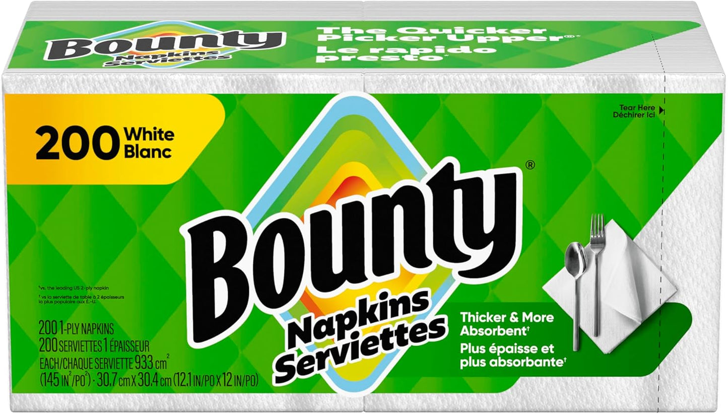 Bounty Paper Napkins, White, 400 Count