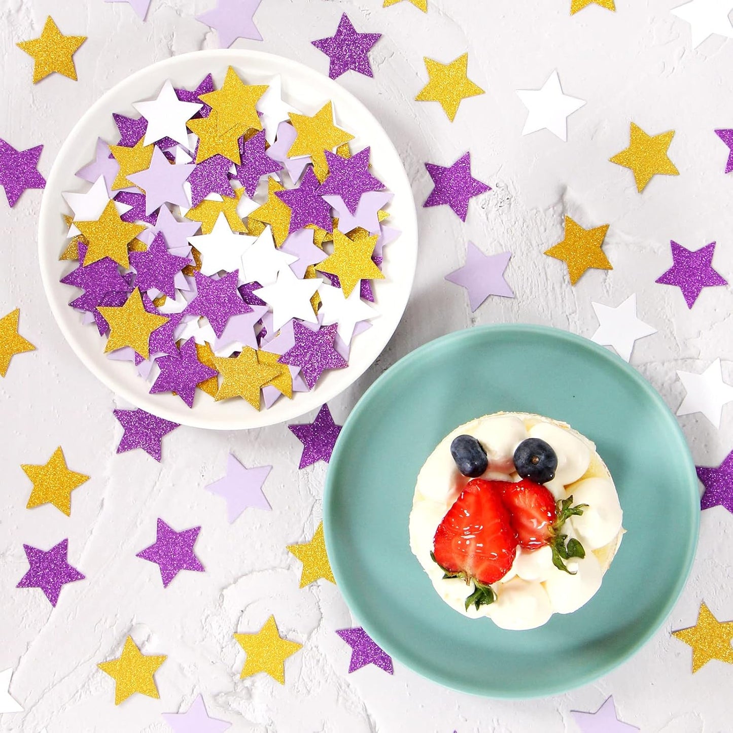 300pcs Navy Blue White Silver Confetti,Glitter Paper decor Twinkle Little Star Table Confetti,Birthday Graduation 2024 Fathers Day Wedding Baby Shower Party Decorations Circle Dots Lasting Surprise
