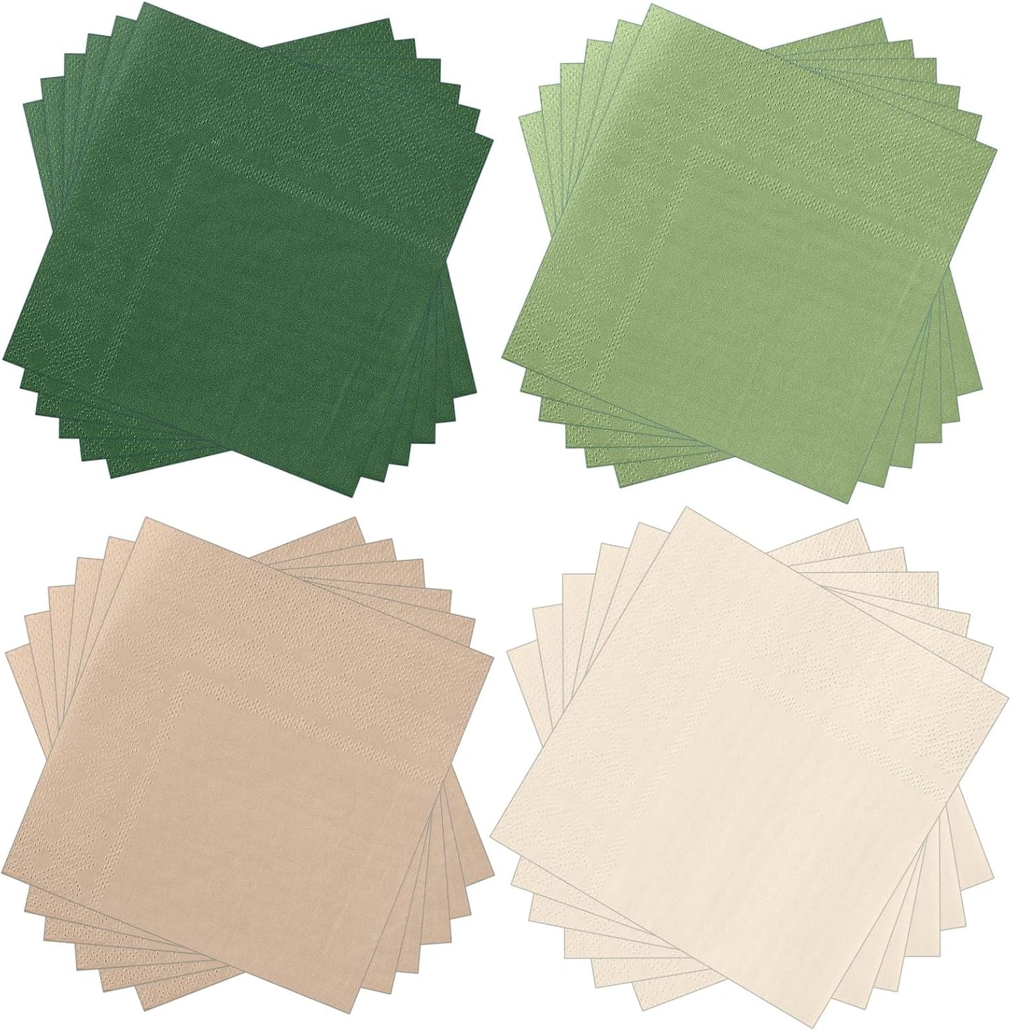 Layhit 100 Pcs Cocktail Napkins Disposable Beverage Napkins Square Paper Dessert Tissue for Wedding Birthday Celebration Party Supplies(Brown Series,5 x 5 Inch)