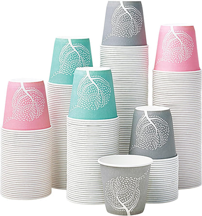 LITOPAK 600 Pack 3 oz Disposable Bathroom Cups, Colorful Small Disposable Paper Cups for Parties, Picnics, Barbecues, Travel and Events