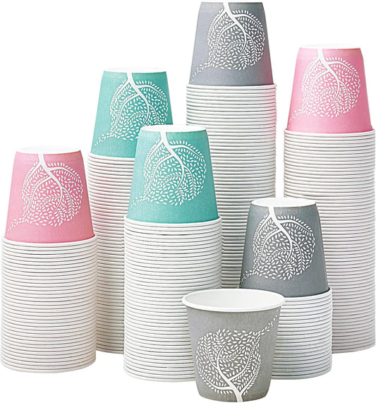 LITOPAK 600 Pack 3 oz Disposable Bathroom Cups, Colorful Small Disposable Paper Cups for Parties, Picnics, Barbecues, Travel and Events
