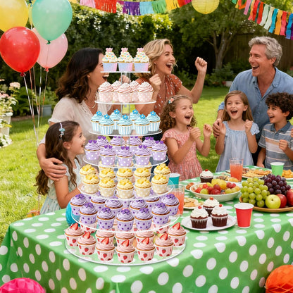 Acrylic Cupcake Tower, 7-Tier Round Cake Stand for 100 Cupcakes, Dessert Display for Parties & Weddings