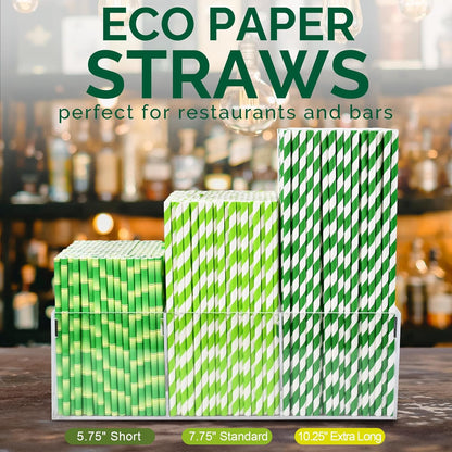 5.75 inch Orange Paper Cocktail Straws, Short Disposable Drinking Straws 500 Counts, Unwrapped - Compostable
