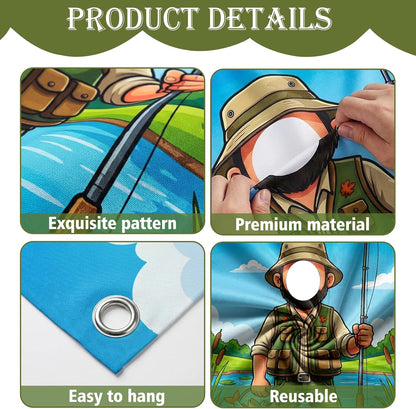 Serencatcher Engineer Party Decorations Photo Prop Backdrop 5x3.3ft Engineer Theme Cutout Backdrop Photo Booth Props Face in Hole Background Banner for Birthday Baby Shower Party Supplies Selfie Frame