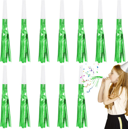 12 Pcs Glitter Noise Makers Metallic Fringed Party Blower for Adults Birthday Graduation New Years Party Favors Supplies (Colorful)