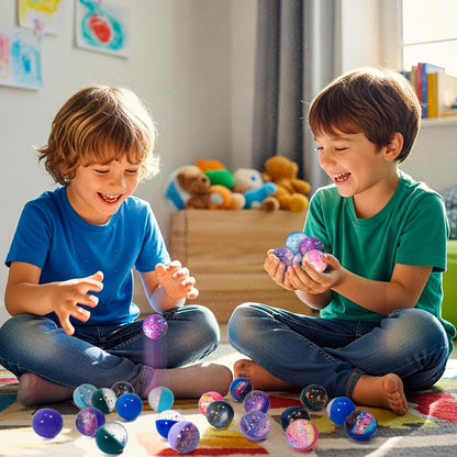 Pllieay 20PCS Space Bouncy Balls Bulk, Birthday Party Favors for Kids 32mm Space Theme Bouncy Balls for Kids Party Favors, Gift Bag Fillers, Easter Pinata Stuffers, Classroom Prizes and Pet Toys