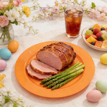 FLOWERCAT 60PCS White Plastic Plates - Heavy Duty White Disposable Plates for Mother's Day/Birthday Party/Wedding -serve for 30 guests Include 30PCS 10.25" & 30PCS 7.5" Plates for Party