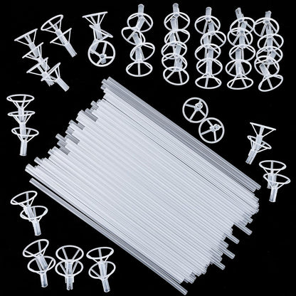 RUBFAC 20pcs Balloon Sticks with Cups Clear Balloon Holder Stick Stand 15inches to 32inches Large and Long Party Balloon Stand for Bobo Balloons Birthday Wedding Party Supplies
