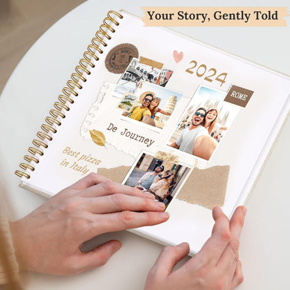 8 x 8 Inch Scrapbook Photo Album Linen Cover 20 Sheets/ 40 Pages, Hardcover Kraft White Pages Memory Book, for Travel Wedding Guest Book Christmas Baby Shower Fits 4x6 & Instant Photos, Beige