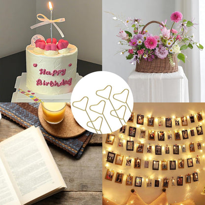 40Pcs Floral Card Holder Picks, Photo Holders for Centerpieces, Metal Floral Place Gift Card Holder for Tables, 12 Inch Suitable for DIY Holder Cake Topper, Sticks for Flower Bouquet