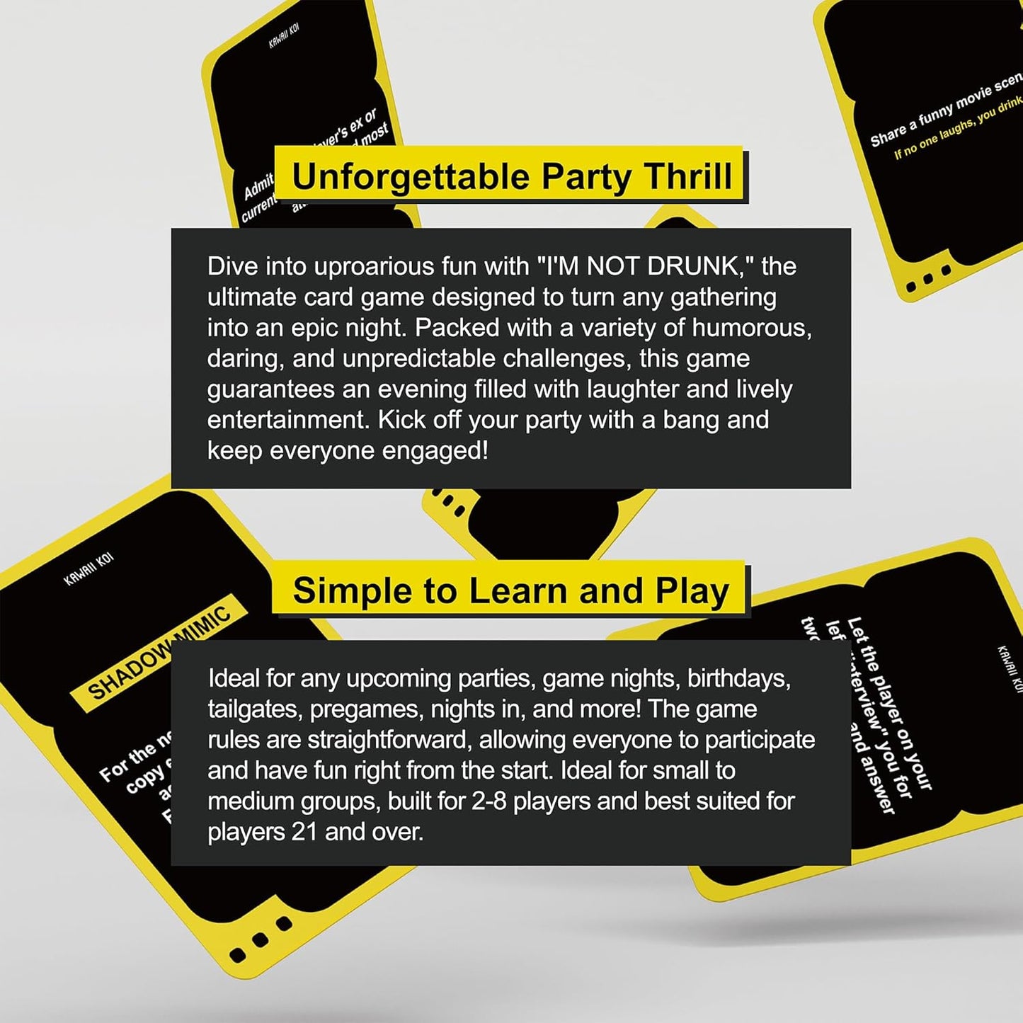 KAWAII KOI I’M NOT Drunk – Party Drinking Card Game for Game Night & Parties, Funny Party Game for Adults, Perfect for 21st Birthday & Bachelorette Parties