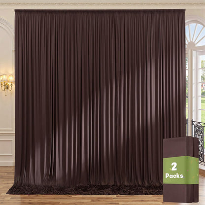 10ftx10ft Black Backdrop Curtains for Weddings Parties, Wrinkle Free 2 Panels Silky Polyester Photo Backdrop Drapes Back Drop Cloth Drapery for Birthday Mother'sDay Photography Background