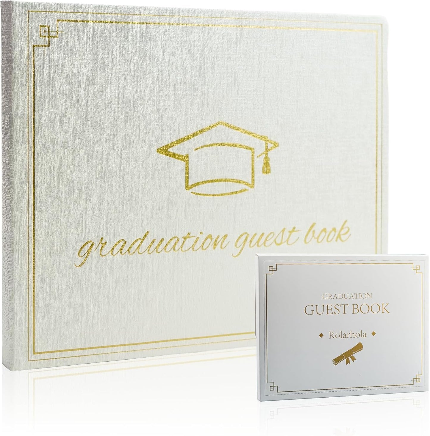 2026 Graduation Guest Book - Elegant 7x9 Inch White, Graduation Memory Book 2026 with Premium 120 Pages, 2026 Graduation Guest Sign in Book for College Graduates (Classic Graduation Gift)