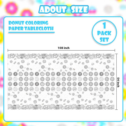 Giant Construction Party Coloring Tablecloth for Kids - Huge Construction Theme Table Cover Large Dump Truck Vehicle Painting Poster for Children Birthday Party Supplies 54x108 Inch