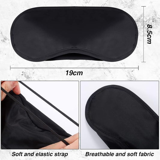 100 Pack Eye Mask Disposable Blindfolds for Games with Nose Pad Soft Eye Cover Party Pack Sleep Eye Masks Eye Shade Mask Women Men Kids (Black)