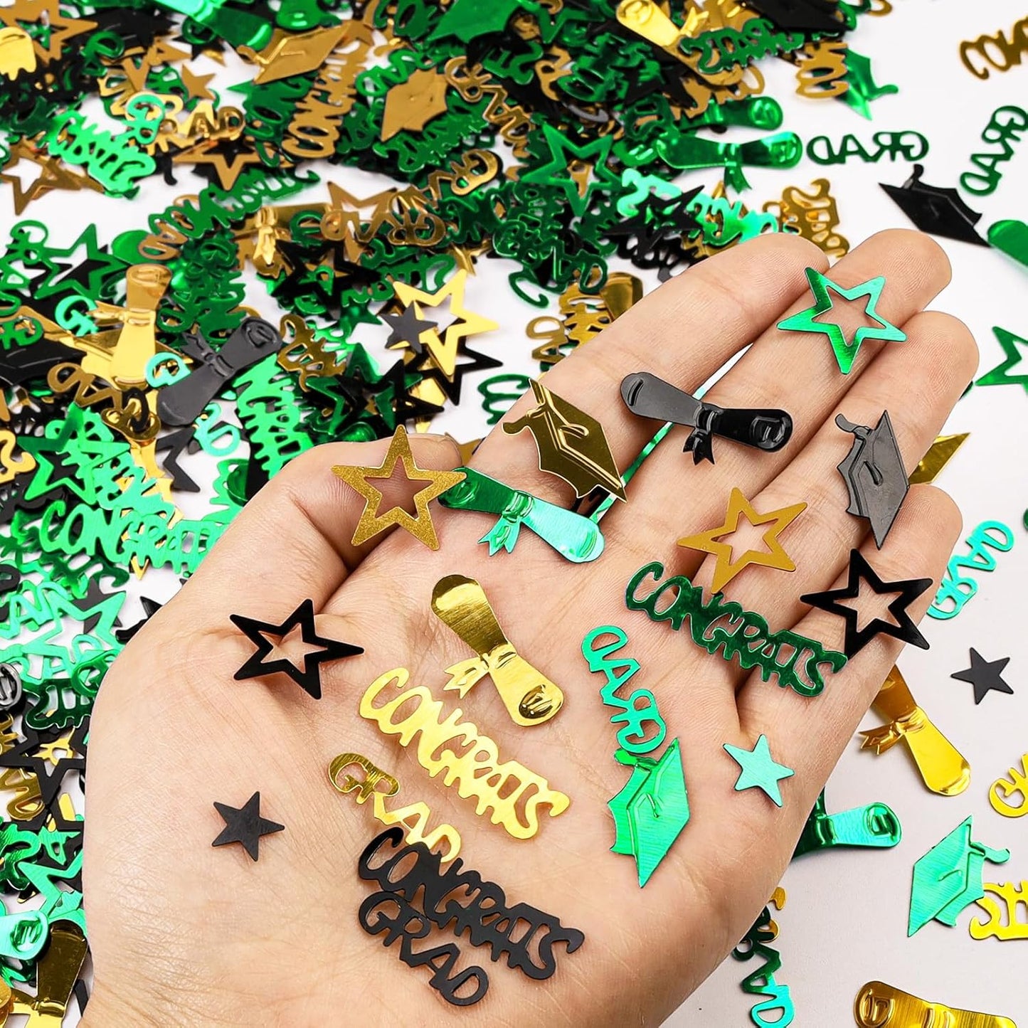 Gold and Black Graduation Confetti 2026, 1000 Pcs Congrats Grad Confetti Class of 2026 Party Table Centerpiece for 2026 Graduation Party Decorations