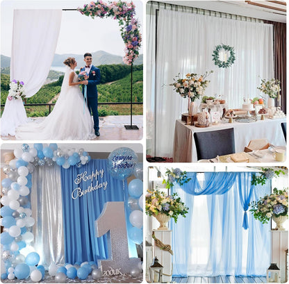 Fomcet 10FT x 10FT Backdrop Stand Heavy Duty with Base, Gold Portable Adjustable Pipe and Drape Kit, Square Metal Arch Party Frame for Wedding Birthday Parties Banquet Decorations