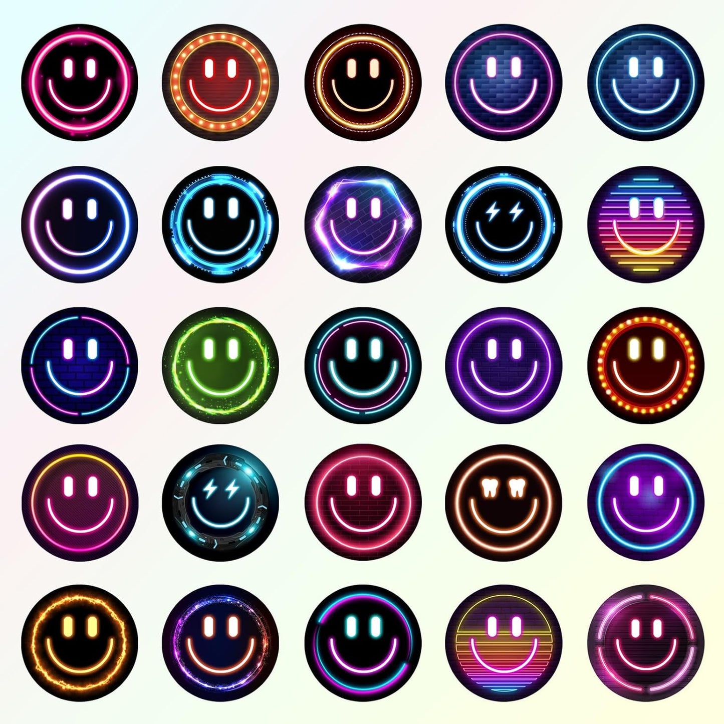 50PCS Smiling Stickers, Cute Water Bottle Stickers for Kids, for Teaching Rewards, Notebooks, Stationery, Luggage, Cartoon PVC Happy Stickers
