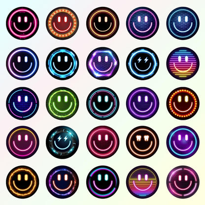 50PCS Smiling Stickers, Cute Water Bottle Stickers for Kids, for Teaching Rewards, Notebooks, Stationery, Luggage, Cartoon PVC Happy Stickers
