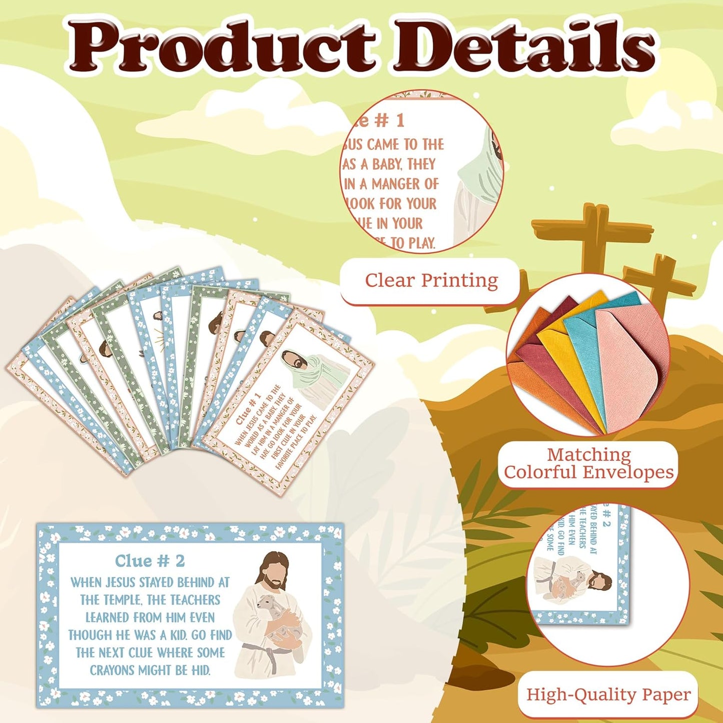Easter Scavenger Hunt Game, Easter Games for Family Treasure Riddle Egg Hunt Cards Game Activities, Spring Floral Holiday Indoor Outdoor Party Games Supplies Gifts for Adults Friends, 01