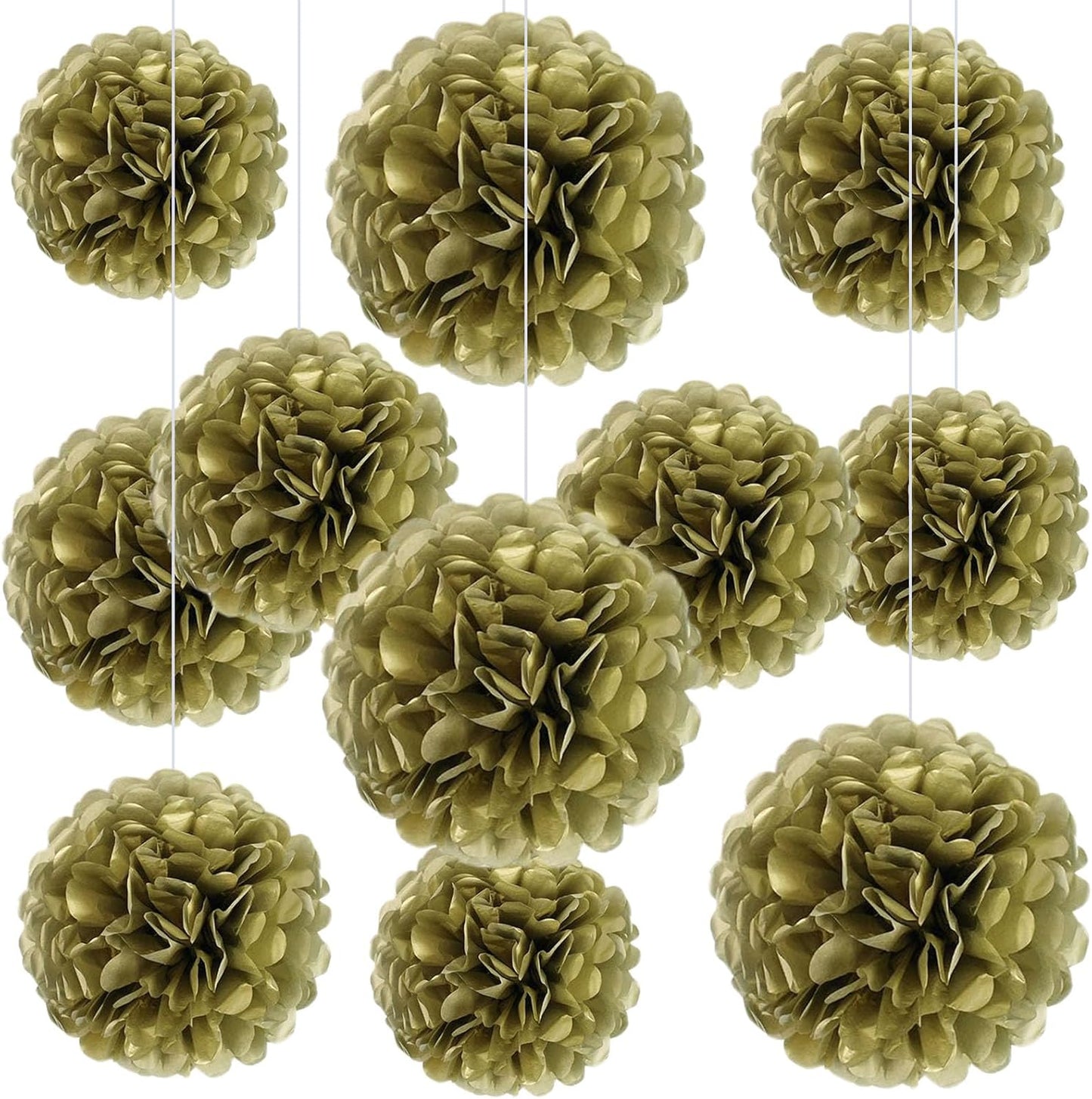 20 PCS Orange Tissue Paper Pom Poms, Tissue Pom Poms Flowers, Sizes of 6", 10", 12", 14" Hanging Paper Flower Ball for Wedding, Birthday, Halloween, Christmas, Baby Shower Party Decor