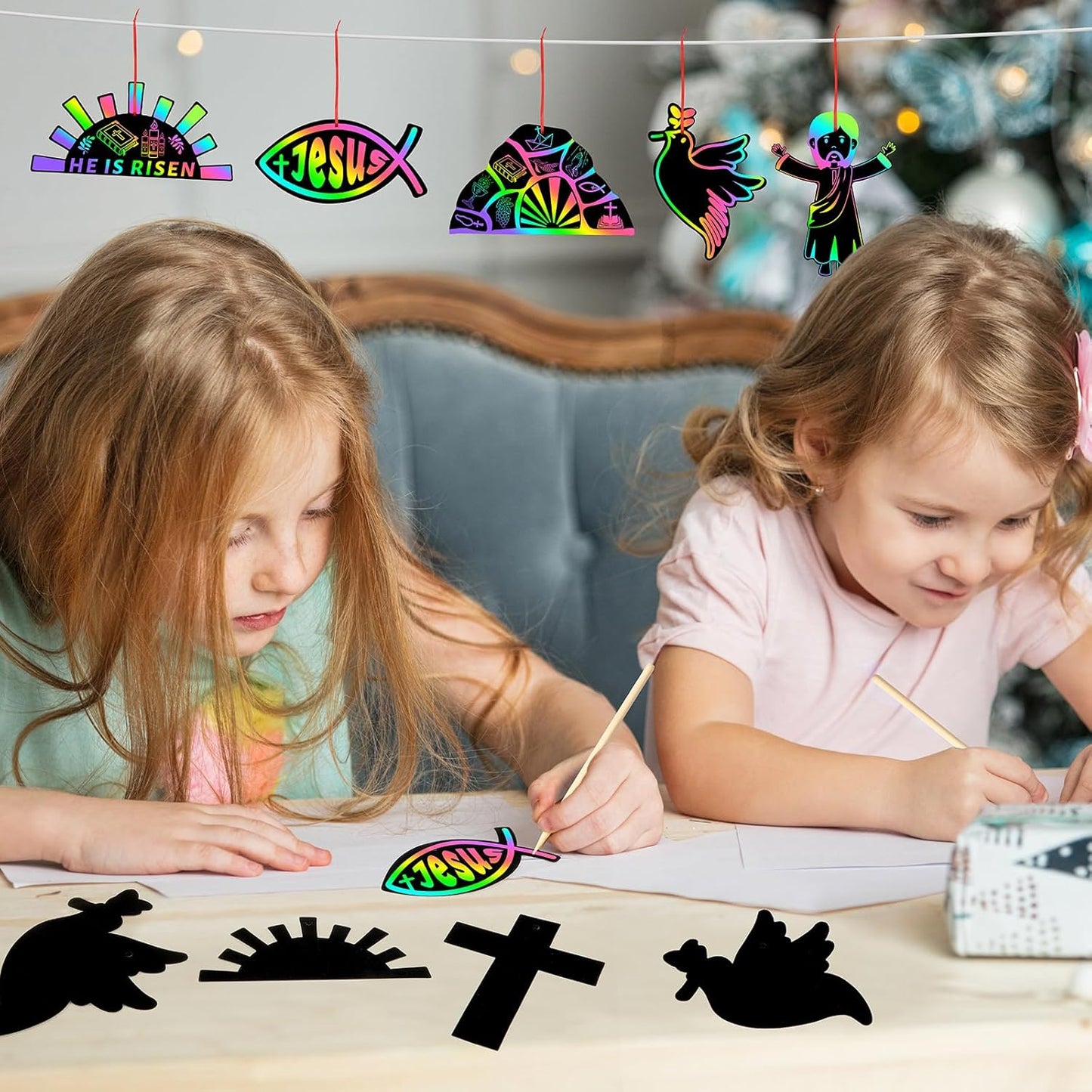 JULMELON 36 PCS Ocean Crafts, Rainbow Scratch Art Under The Sea Party Favors DIY Magic Color Summer Ocean Animals Scratch Cards for Summer Party Favors School Activities