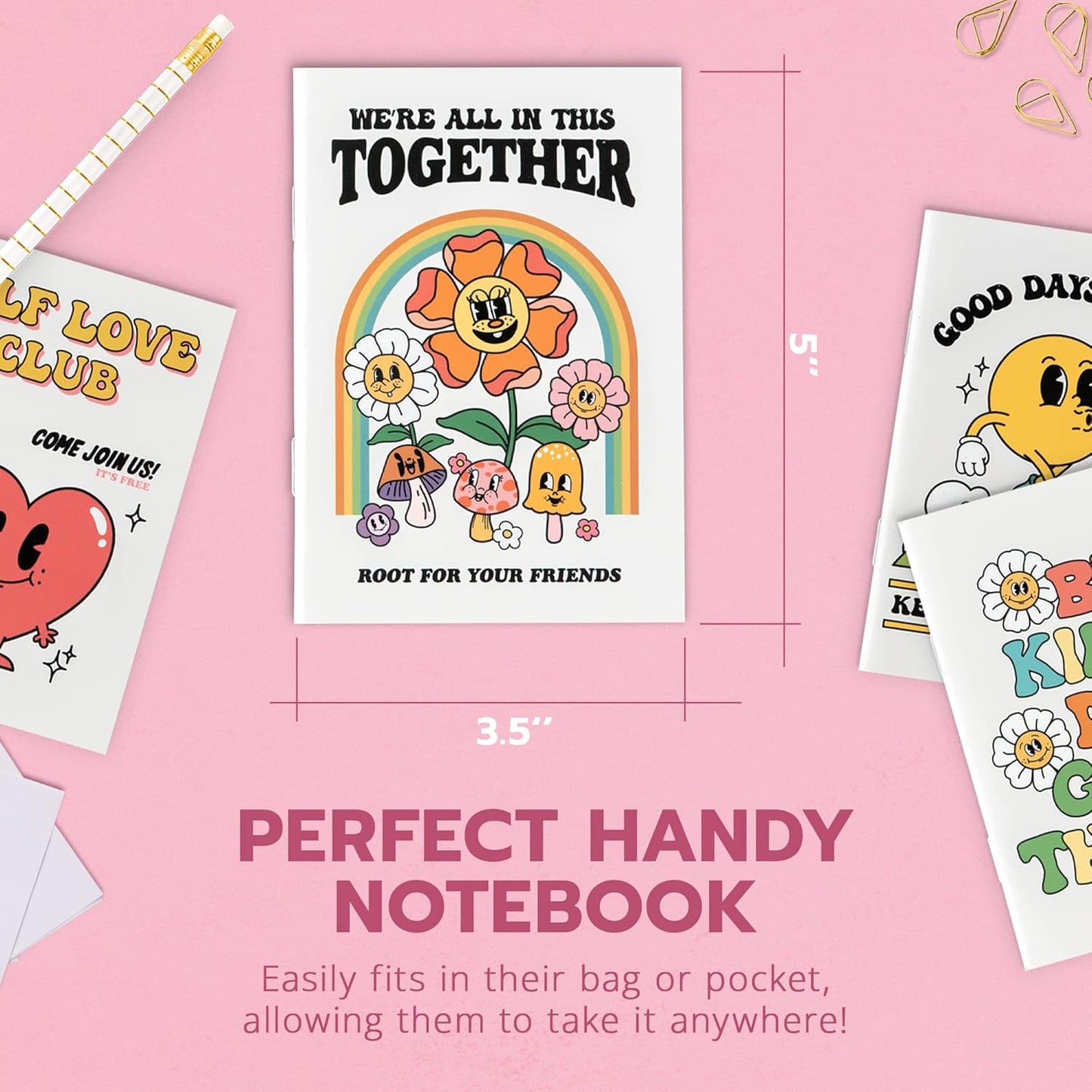 THiNKABLE Mini Notebooks for Kids, Set of 24, Retro Mini Kid Journals Bulk, Small Notebooks for Party Favors, Back to School Supplies, Inspirational Notebooks, Pocket Journal sets