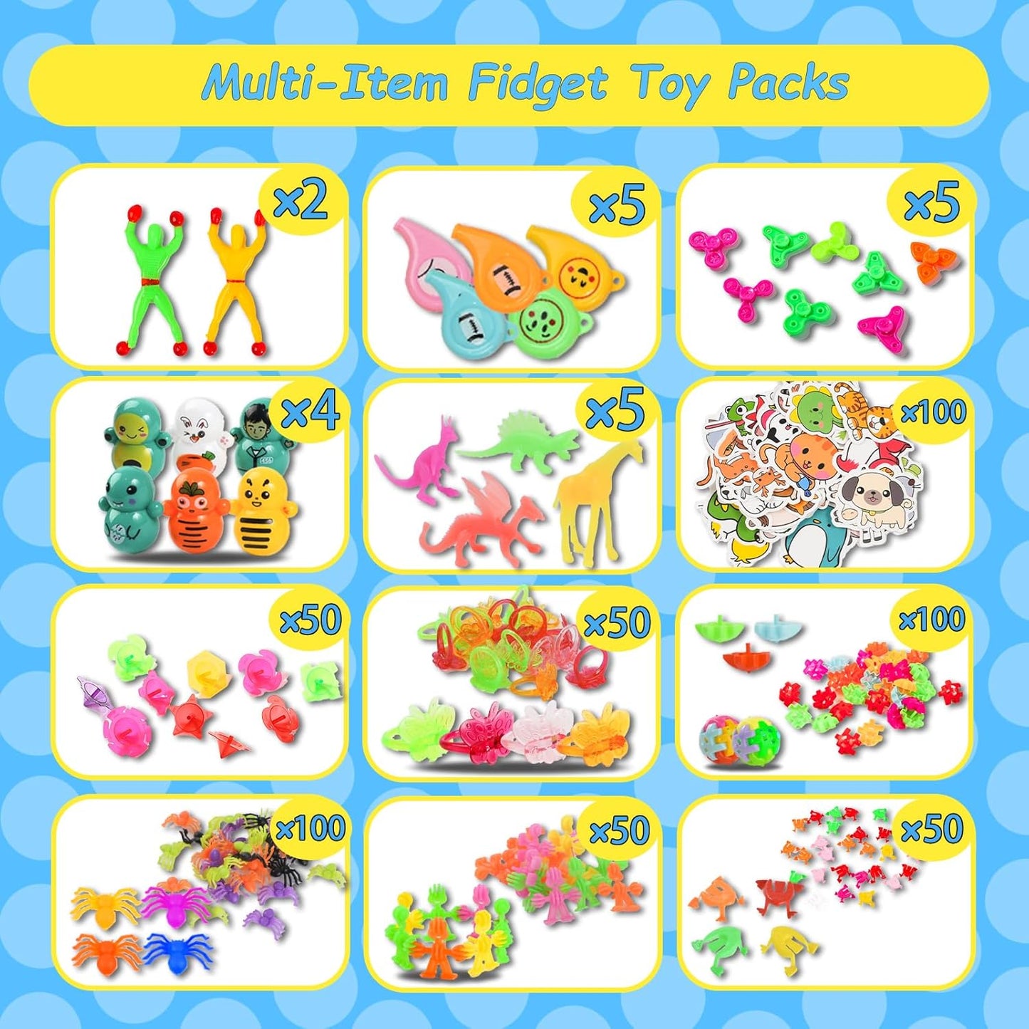 1000 Pcs Party Favors for Kids, Fidget Toys Bulk, Prizes for Kids, Fidget Stocking Stuffers Birthday Party Gifts, Carnival Treasure Classroom Prizes Box, Goodie Bag Stuffers