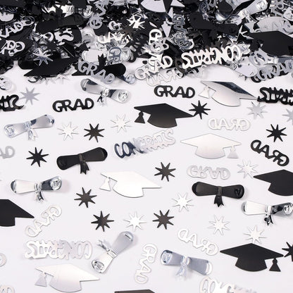 Silver and Blue Graduation Confetti 2026, 1000 Pcs Class of 2026 Table Centerpiece Grad Confetti for 2026 Graduation Party Decorations Supplies