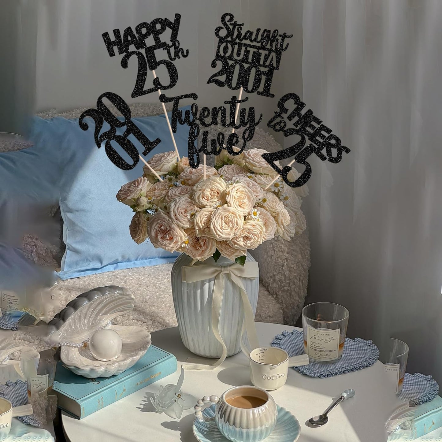 15 PCS 50th Birthday Centerpiece Sticks Fifty Happy 50th Straight Outta 1976 Table Flower Centerpieces Sticks Cheers to 50 Floral Decorations for 50th Birthday Party Centerpieces Supplies Black