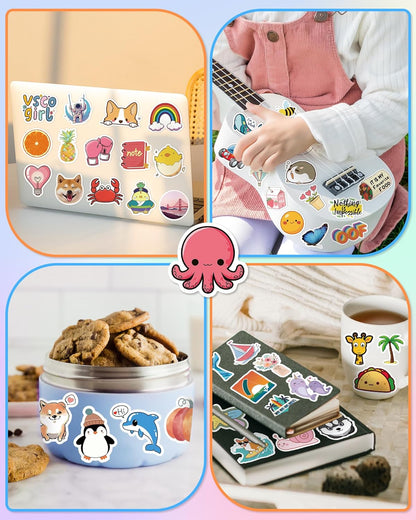300 Pcs Stickers for Kids, Cute Water Bottle Vinyl Waterproof Laptop Stickers for Students Gifts School Supplies Classroom Teacher Prizes Stocking Stuffers Sticker Pack for Kids Girls Teens