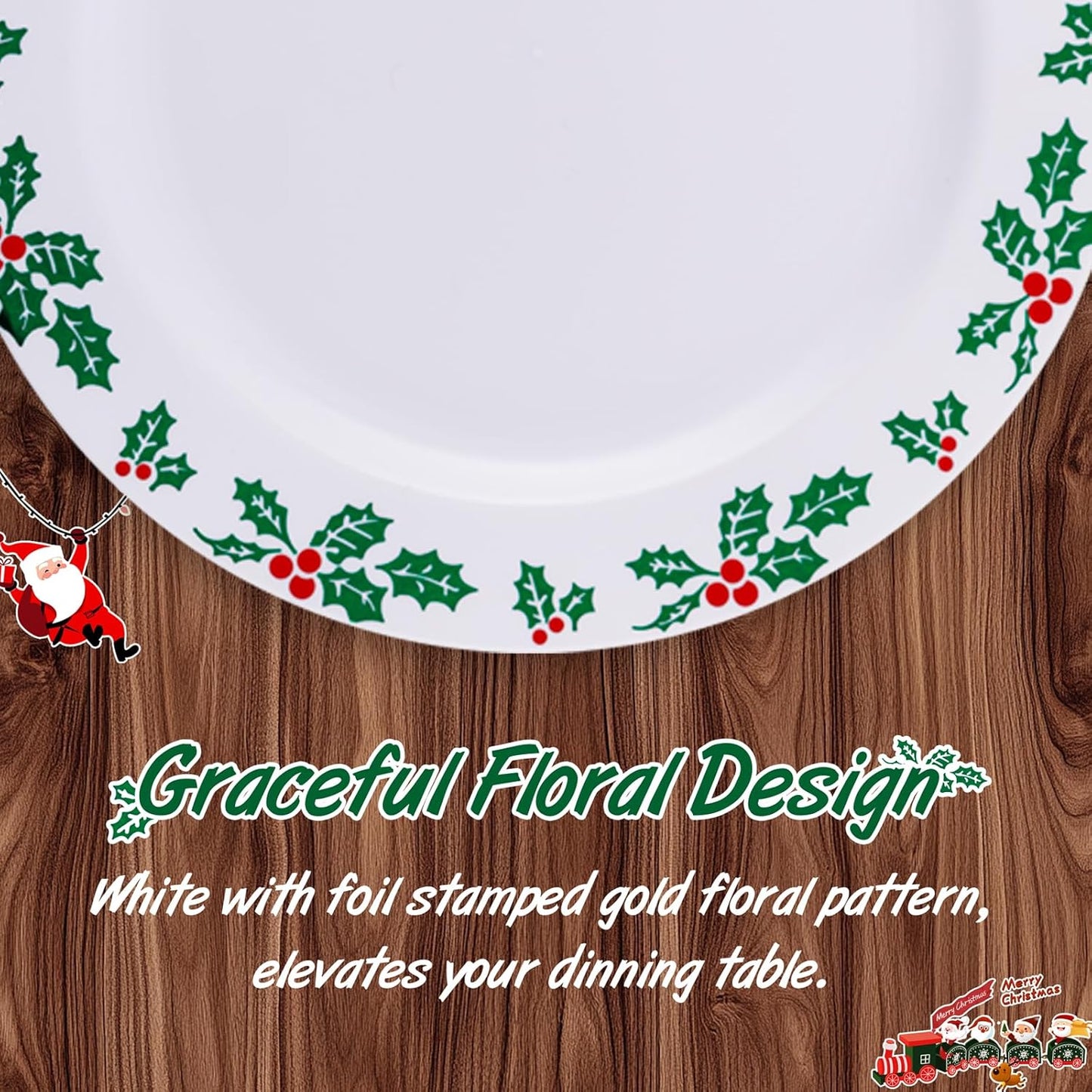 350 Pieces Black and Gold Plastic Plates with Disposable Silverware, Include 50 Dinner Plates 9”, 50 Dessert Plates 6.3”, 50 Black Cups 9 OZ, 50 Pre Rolled Napkins for Wedding Party Graduation
