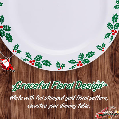 350 Pieces Black and Gold Plastic Plates with Disposable Silverware, Include 50 Dinner Plates 9”, 50 Dessert Plates 6.3”, 50 Black Cups 9 OZ, 50 Pre Rolled Napkins for Wedding Party Graduation