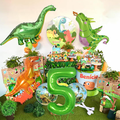 Dinosaur 5th Birthday Decorations, Dinosaur Birthday Party Decorations with Giant Inflatable Dinosaur Balloons 40 Inch Helium Foil Mylar Number 5 Balloons for Dinosaur Theme Birthday Party Decorations