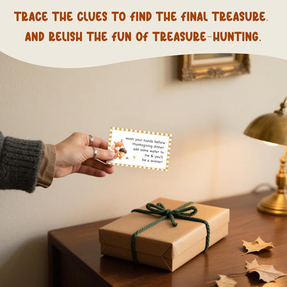 Thanksgiving Scavenger Hunt Clues Card, Outdoor Indoor Autumn Harvest Games, Thanksgiving Party Supplies Decoration, Set of 16 Cards with Colourful Envelopes -A01