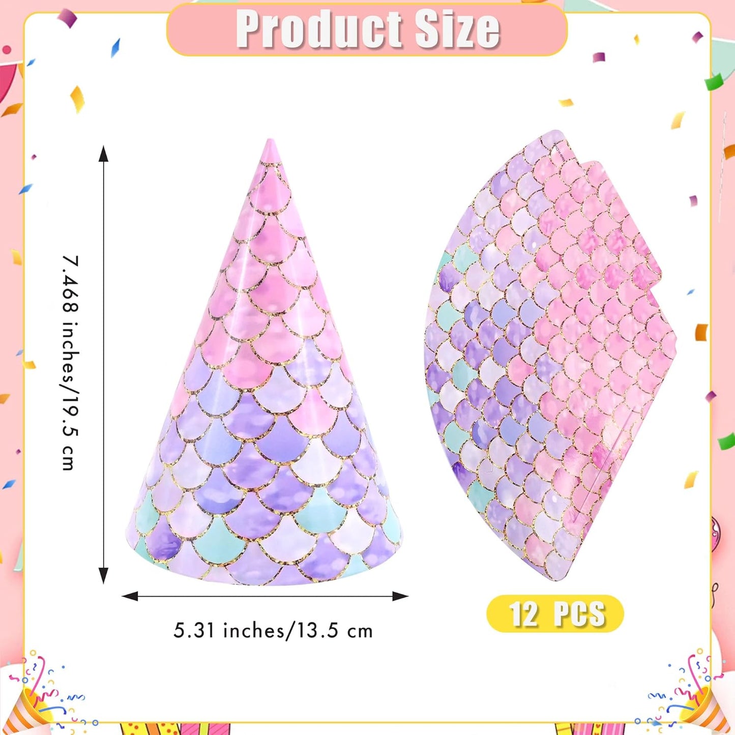 CANREVEL 12 PCS Party Hats for Adults, Party Headwear, Happy Birthday Hats, Birthday Party Decorations for Women Men