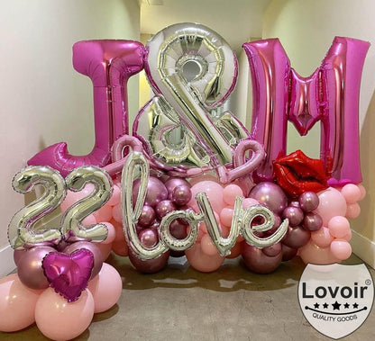 Lovoir 40 Inch Large Hot Pink Letter A Balloons Big Size Jumbo Mylar Foil Helium Balloon for Birthday Party Celebration Decorations Alphabet Hot Pink A