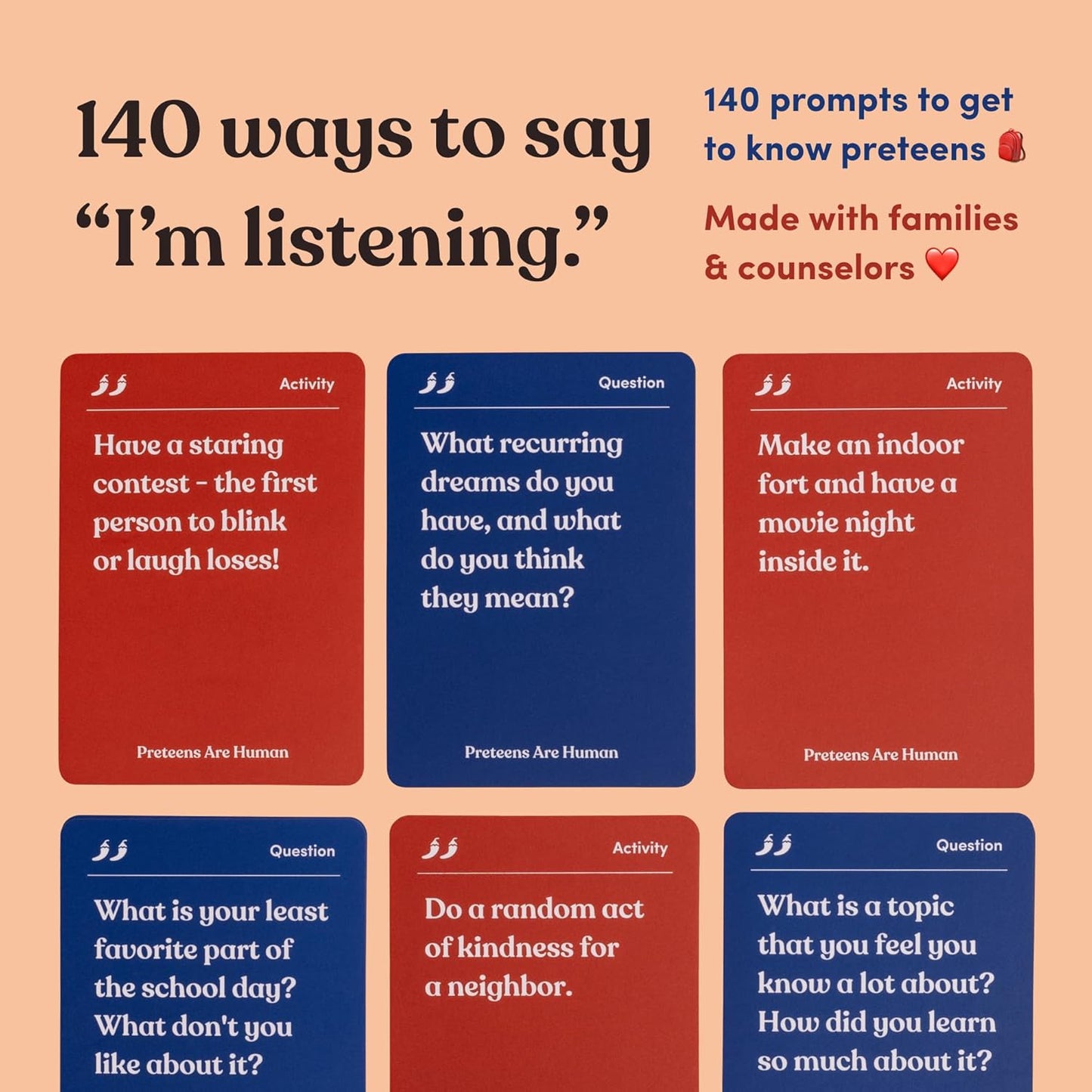 Partners are Human | 140 Conversation Cards to Help Deepen Romantic Relationships | Card Game for Bonding & Communication | Therapy for Adults