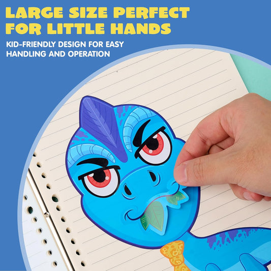 JOYIN 24 Sheets 9"x6" Make a face Stickers for Kids, Make Your Own Stickers with Unicorn, Dinosaur, Sea and Safari Animals, Party Favors Kids Crafts, Goodie Bags Stuffers Classroom Activities