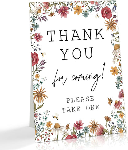 Wild Flower Audio Guest Book Sign, Baby in Bloom Love is in Bloom Decorations, Bridal Shower Baby Shower Wedding Signs for Reception, Floral Party Table Decor, 8 x 11 Inch