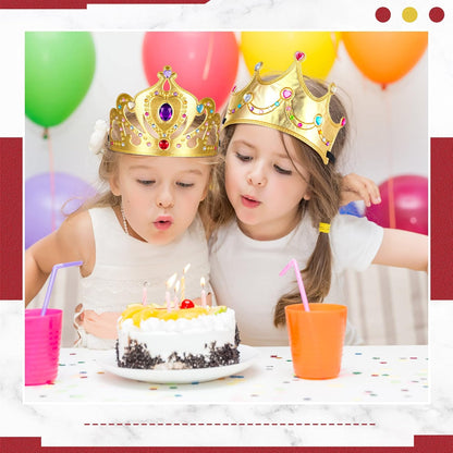 Yaomiao 44 Pcs Birthday Foam Crowns for Kids Princess Tiaras King Hat Bulk Diamond Sticker Kits for Crown Party Supplies