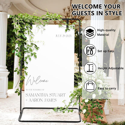 Wedding Welcome Sign Stand, 69" Wedding Sign Holder for Seating Charts ,Welcome to Our Wedding Sign Stand for Event Decor,Welcome Sign Stand for Party to Welcome Guests